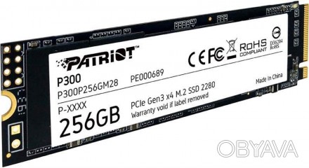 Накопичувач SSD 256GB Patriot P300 M.2 2280 PCIe 3.0 x4 NVMe TLC 
 
Отправка дан. . фото 1
