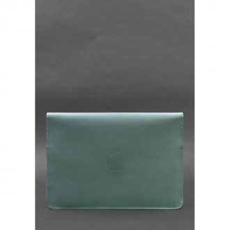  Шкіряний чорний чохол для MacBook 14 - стильний аксесуар, який захистить ваш пр. . фото 3