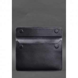  Шкіряний чорний чохол для MacBook 14 - стильний аксесуар, який захистить ваш пр. . фото 4