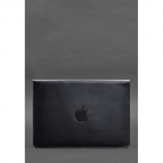  Шкіряний чорний чохол для MacBook 14 - стильний аксесуар, який захистить ваш пр. . фото 3