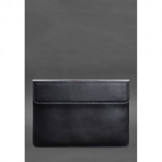  Шкіряний чорний чохол для MacBook 14 - стильний аксесуар, який захистить ваш пр. . фото 2