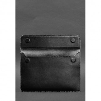  Шкіряний чорний чохол для MacBook 14 стильний аксесуар, який захистить ваш прис. . фото 4