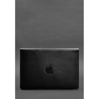  Шкіряний чорний чохол для MacBook 14 стильний аксесуар, який захистить ваш прис. . фото 3