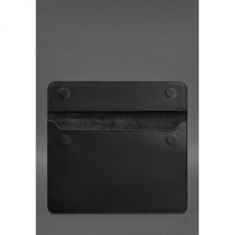  Шкіряний чорний чохол для MacBook 14 - стильний аксесуар, який захистить ваш пр. . фото 4