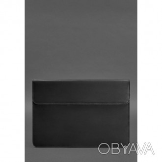  Шкіряний чорний чохол для MacBook 14 - стильний аксесуар, який захистить ваш пр. . фото 1