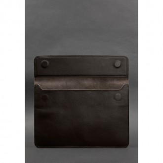  Шкіряний чорний чохол для MacBook 13 - стильний аксесуар, який захистить ваш пр. . фото 4