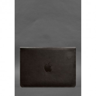  Шкіряний чорний чохол для MacBook 13 - стильний аксесуар, який захистить ваш пр. . фото 3