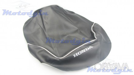 Чехол сидения Honda Zoomer AF-58 чорный ( Хонда зумер аф 58) чорный, белый кант.. . фото 1