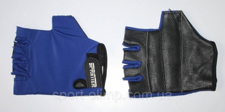 Перчатки без пальцев Sprinter эластик+кожа Синие L
Тяжелоатлетические перчатки б. . фото 2
