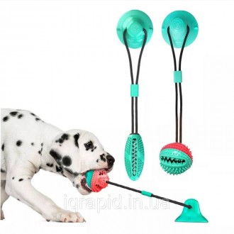 Игрушка на присоске для собак "Мяч на канате" / мячик под корм. Игрушка-кормушка. . фото 11