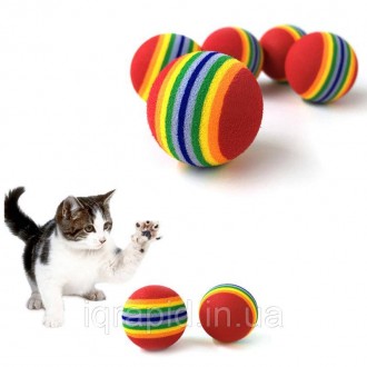 Мячик для котят разноцветный. Игрушка забавка для кошек радужный мячик.
Игрушка . . фото 2