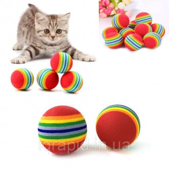 Мячик для котят разноцветный. Игрушка забавка для кошек радужный мячик.
Игрушка . . фото 10