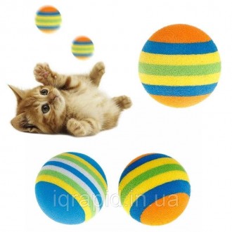 Мячик для котят разноцветный. Игрушка забавка для кошек радужный мячик.
Игрушка . . фото 3