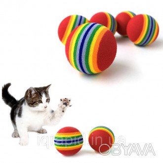 Мячик для котят разноцветный. Игрушка забавка для кошек радужный мячик.
Игрушка . . фото 1