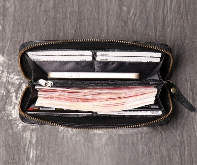 Класичний шкіряний клач гаманець натуральна шкіра, чоловічий портмоне чорний
Хра. . фото 7