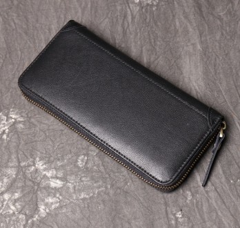 Класичний шкіряний клач гаманець натуральна шкіра, чоловічий портмоне чорний
Хра. . фото 8