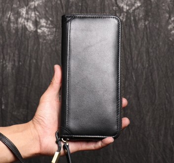 Класичний шкіряний клач гаманець натуральна шкіра, чоловічий портмоне чорний
Хра. . фото 2