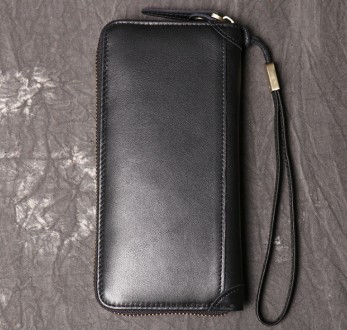 Класичний шкіряний клач гаманець натуральна шкіра, чоловічий портмоне чорний
Хра. . фото 4