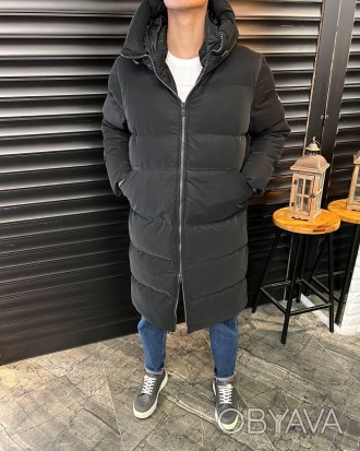 
Куртка пуховик мужская зимняя кожанная черная с капюшоном Long down jacket
Холо. . фото 1