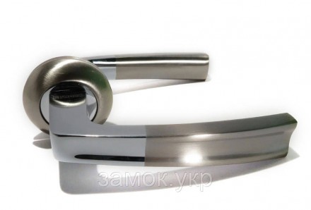  Ручка на дверь с круглой розеткой Fuaro Volt RM SN/CP-3 матовый никель/хром
 
 . . фото 2