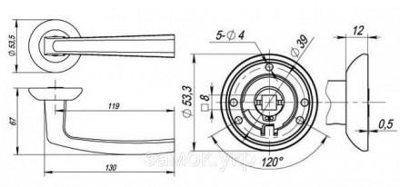  Ручка на дверь с круглой розеткой Fuaro Volt RM SN/CP-3 матовый никель/хром
 
 . . фото 3