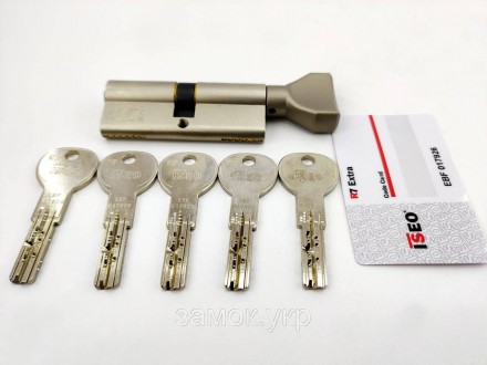 Iseo R7 120мм 55х65 ключ/тумблер никель 
 
Цилиндр от итальянского бренда ISEO (. . фото 3
