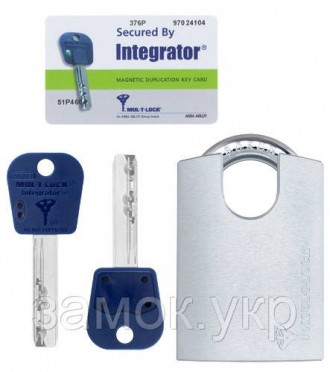 Навесной противовзломный замок MUL-T-LOCK G55P INTEGRATOR 376P 2KEY INTGR_BLUE_I. . фото 9