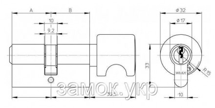 Цилиндровый механизм Wilka 1405 C Premium 130 ключ/тумблер 
 
Wilka 1405 C Premi. . фото 3