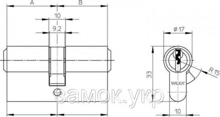 Цилиндровый механизм Wilka 1400 C K423 ключ/ключ 
 
Wilka 1400 C K423 - цилиндр . . фото 3