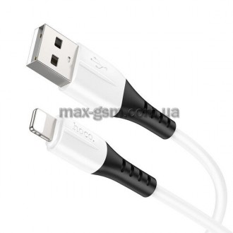 Кабель для зарядки USB to Lightning, 1 м, силіконовий матеріал, струм до 2,4 А.. . фото 2