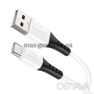 Кабель для заряджання від USB до Type-C, 1 м, силіконовий матеріал, струм до 3 А. . фото 1