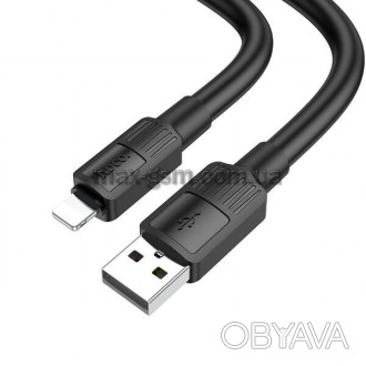 Твердий кабель для заряджання від USB до Lightning, 1 м, ПВХ матеріал, струм до . . фото 1