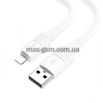 Твердий кабель для заряджання від USB до Lightning, 1 м, ПВХ матеріал, струм до . . фото 2