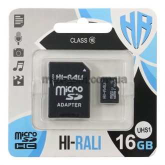 Карта пам'яті MicroSDHC 16Gb HI-RALI Class 10 UHS-I (адаптер SD). Запорожье. фото 1 Карта пам'яті MicroSDHC 16Gb HI-RALI Class 10 UHS-I (адаптер SD). Запорожье. фото 1