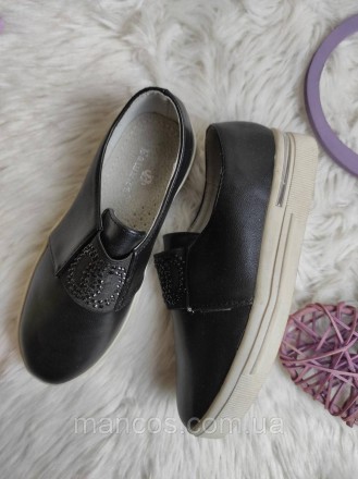 Детские туфли Башили для девочки кожаные мокасины черные 
Состояние: новое
Произ. . фото 3