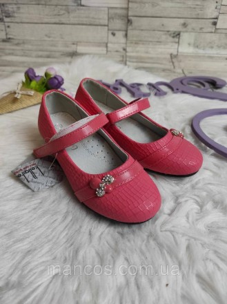 Детские туфли Kellaifeng для девочки кожаные лак кораллового цвета 
Состояние: н. . фото 7