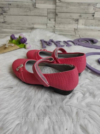 Детские туфли Kellaifeng для девочки кожаные лак кораллового цвета 
Состояние: н. . фото 5