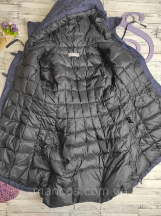 Детская зимняя куртка Via Lattea для девочки темно-синяя с капюшоном удлиненная . . фото 9