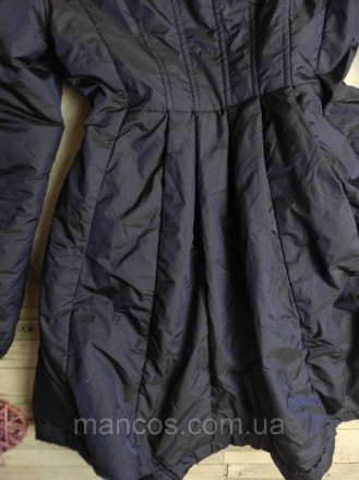 Детская зимняя куртка Via Lattea для девочки темно-синяя с капюшоном удлиненная . . фото 8