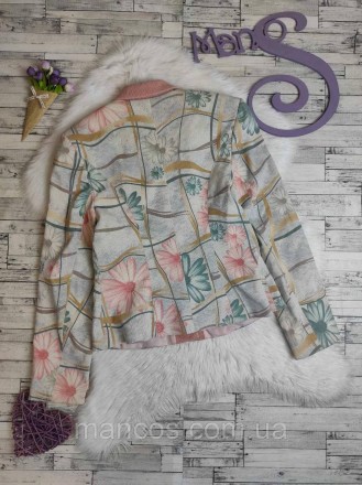 Женский вельветовый костюм комплект пиджак и юбка цвета пудра с цветочным принто. . фото 6