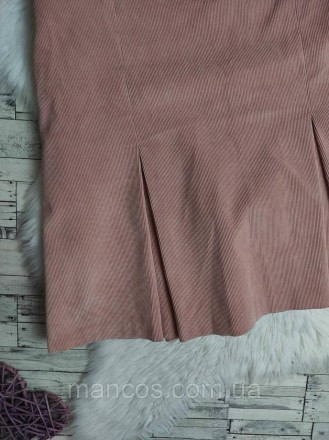 Женский вельветовый костюм комплект пиджак и юбка цвета пудра с цветочным принто. . фото 10