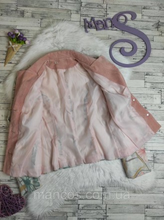 Женский вельветовый костюм комплект пиджак и юбка цвета пудра с цветочным принто. . фото 8
