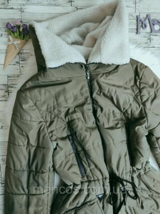 Женская зимняя куртка TDL цвета хаки с капюшоном с высоким воротом
Состояние: б/. . фото 3