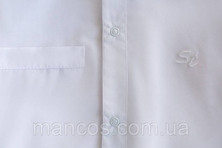 Белая детская рубашка для мальчика, длинный рукав, на кнопках SmileTime 
Состоян. . фото 4