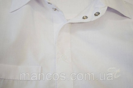Белая детская рубашка для мальчика, длинный рукав, на кнопках SmileTime 
Состоян. . фото 3
