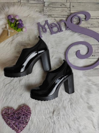 Женские туфли Donna Style натуральная лакированная кожа черного цвета 
Состояние. . фото 2