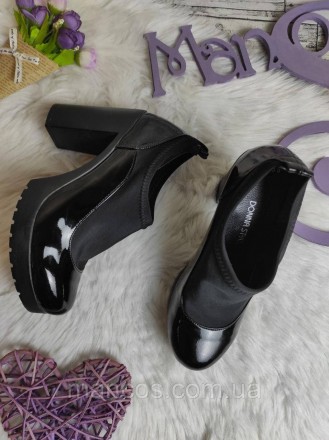 Женские туфли Donna Style натуральная лакированная кожа черного цвета 
Состояние. . фото 4