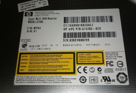 DVD привод з ноутбука HP 625 574285-6С0 GT30L

Стан гарний. Без пошкоджень.
В. . фото 3