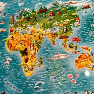 Пазли навчальні "Карта світу" англійською мовою від Trefl Цікаві пазли "Карта св. . фото 4