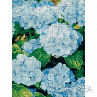 Алмазная мозаика "Голубые цветы" от Strateg Картина по номерам с алмазной мозаик. . фото 1